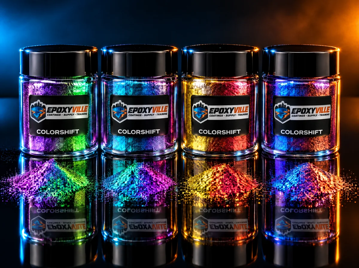 Jars of Epoxyville ColorShift pigment